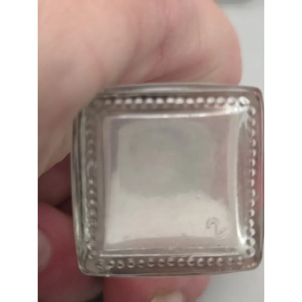 Vintage Taiwan Clear Glass Square Mini Salt and Pepper Shakers Chrome Tops